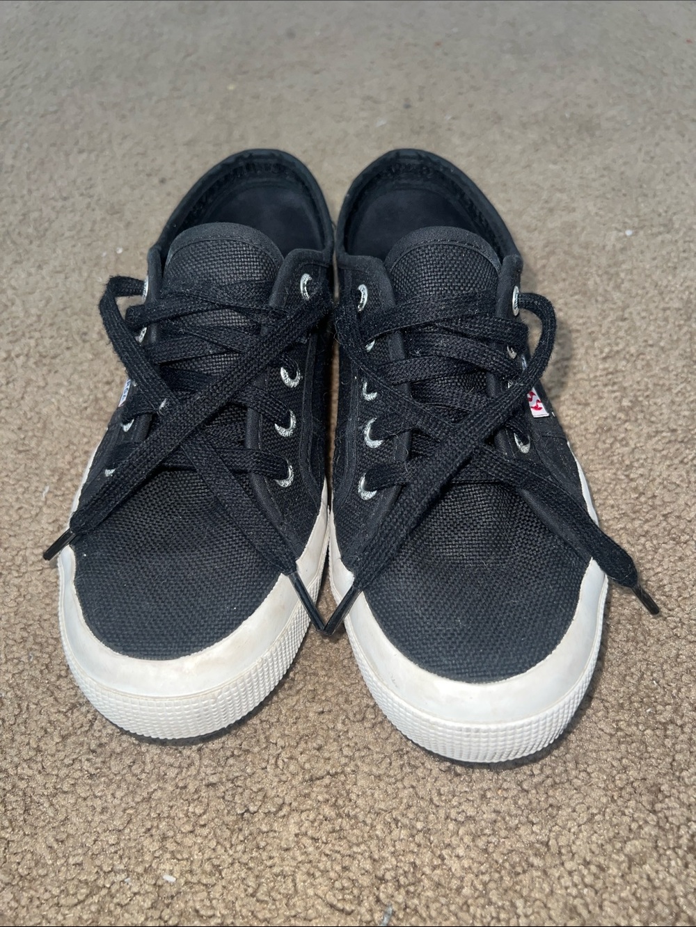 Superga Black Low-Top Canvas Sneakers